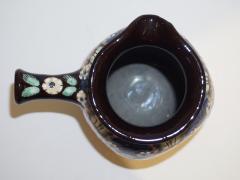 Antique Swiss Arts Crafts Brown Green Blue White Thoune Enamel Ceramic Jug - 4348013
