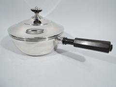 Antique Swiss Biedermeier Silver Covered Chafing Dish 19 C - 3750042