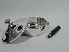 Antique Swiss Biedermeier Silver Covered Chafing Dish 19 C - 3750043