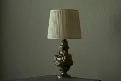 Antique Table Lamp in Patinated Silver Plated Brass 19th Century - 4608354