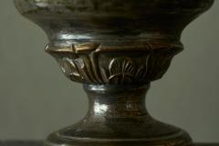 Antique Table Lamp in Patinated Silver Plated Brass 19th Century - 4608361