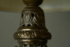 Antique Table Lamp in Patinated Silver Plated Brass 19th Century - 4608363