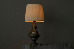 Antique Table Lamp in Patinated Silver Plated Brass 19th Century - 4608419