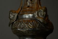 Antique Table Lamp in Patinated Silver Plated Brass 19th Century - 4608430
