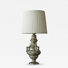 Antique Table Lamp in Patinated Silver Plated Brass 19th Century - 4610027
