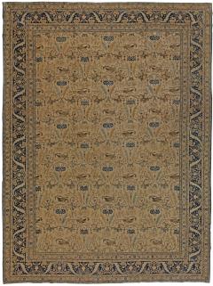 Antique Tabriz Rug in Blue and Brown - 2447695