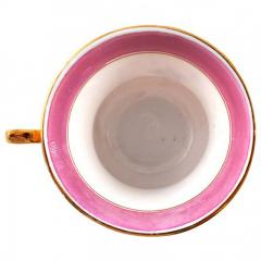 Antique Tea Cup and Saucer Pink Lustre Souvenier Porcelain Germany 19th C  - 174967