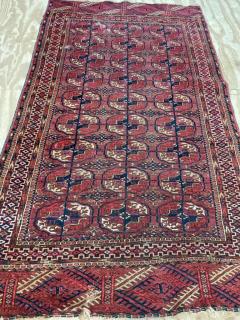 Antique Tekkeh Turkoman Engsi Hatchli 4 Seasons Rug AS IS - 3973529