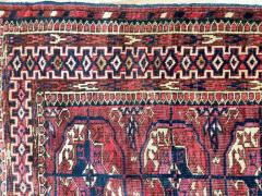 Antique Tekkeh Turkoman Engsi Hatchli 4 Seasons Rug AS IS - 3973530