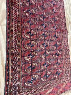 Antique Tekkeh Turkoman Engsi Hatchli 4 Seasons Rug AS IS - 3973532