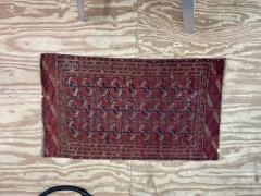 Antique Tekkeh Turkoman Engsi Hatchli 4 Seasons Rug AS IS - 3973558