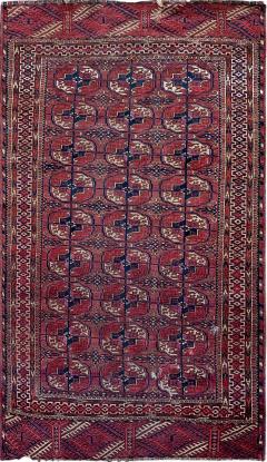 Antique Tekkeh Turkoman Engsi Hatchli 4 Seasons Rug AS IS - 4362309