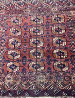 Antique Tekkeh Turkoman Engsi Hatchli 4 Seasons Rug AS IS - 3973540