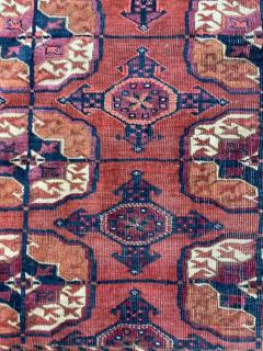Antique Tekkeh Turkoman Engsi Hatchli 4 Seasons Rug AS IS - 3973546