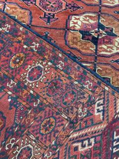 Antique Tekkeh Turkoman Engsi Hatchli 4 Seasons Rug AS IS - 3973586