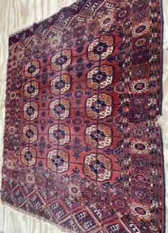 Antique Tekkeh Turkoman Engsi Hatchli 4 Seasons Rug AS IS - 3973599