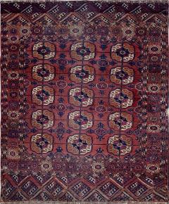 Antique Tekkeh Turkoman Engsi Hatchli 4 Seasons Rug AS IS - 4362311