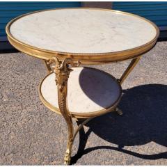 Antique Tete De Belier Gueridon Table With White Marble - 3523263