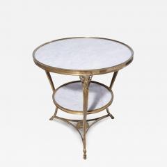 Antique Tete De Belier Gueridon Table With White Marble - 3527801