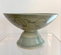 Antique Thai Celadon Stemmed Dish Sukhothai Sawankhalok - 1097275