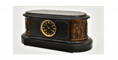 Antique Tiffany Co Bronze Mounted Slate Mantel Clock - 4313267