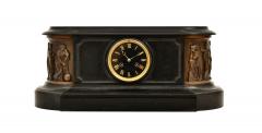Antique Tiffany Co Bronze Mounted Slate Mantel Clock - 4313271