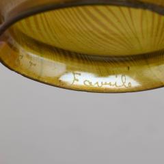 Antique Tiffany Studios Tripod Candlestick with Feather Favrile Glass Shade - 4756472