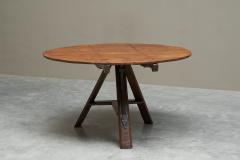 Antique Tilt Top Center Table in Solid Wood and Wrought Iron The Netherlands - 4468386