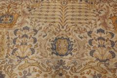 Antique Turkish Blue Beige Dark Yellow Handwoven Wool Rug Borlou - 2456690