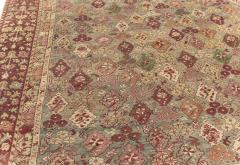 Antique Turkish Ghiordes Beige Green Orange Pink Red Rug Size Adjusted  - 2450560