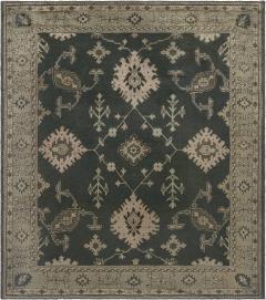 Antique Turkish Oushak Beige Gray Green Hand Knotted Wool Rug - 2456815