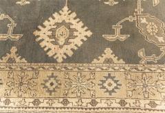 Antique Turkish Oushak Beige Gray Green Hand Knotted Wool Rug - 2456817
