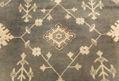 Antique Turkish Oushak Beige Gray Green Hand Knotted Wool Rug - 2456818