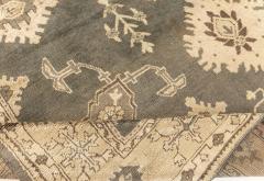 Antique Turkish Oushak Beige Gray Green Hand Knotted Wool Rug - 2456820