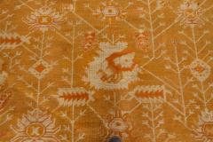 Antique Turkish Oushak Beige Green Orange Hand Knotted Wool Rug - 2456812