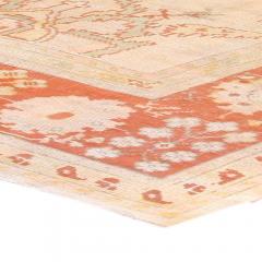Antique Turkish Oushak Beige Handwoven Wool Carpet - 2451040