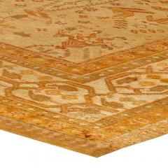 Antique Turkish Oushak Beige Handwoven Wool Rug - 2456776