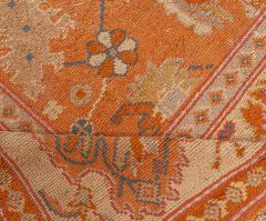 Antique Turkish Oushak Beige and Orange Handwoven Wool Rug - 2456627