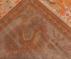 Antique Turkish Oushak Beige and Orange Handwoven Wool Rug - 2456628