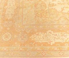 Antique Turkish Oushak Beige and Salmon Handmade Wool Rug - 2456585