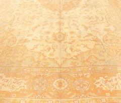 Antique Turkish Oushak Beige and Salmon Handmade Wool Rug - 2456586