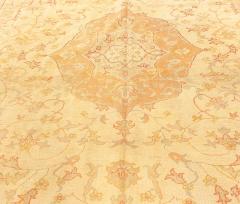 Antique Turkish Oushak Beige and Salmon Handmade Wool Rug - 2456589