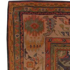 Antique Turkish Oushak Blue Handmade Wool Rug - 2451050