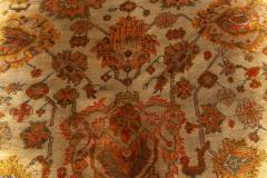 Antique Turkish Oushak Botanic Beige Orange Yellow Green Handwoven Wool Rug - 2450489