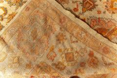 Antique Turkish Oushak Botanic Beige Orange Yellow Green Handwoven Wool Rug - 2450497
