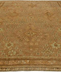 Antique Turkish Oushak Brown Beige Gray Handwoven Wool Rug - 2456778
