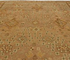 Antique Turkish Oushak Brown Beige Gray Handwoven Wool Rug - 2456779