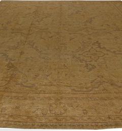 Antique Turkish Oushak Brown Handmade Wool Rug - 2456725