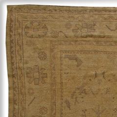 Antique Turkish Oushak Brown Handmade Wool Rug - 2456727