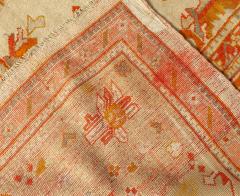 Antique Turkish Oushak Cream Beige Apricot Handwoven Wool Rug - 2450483